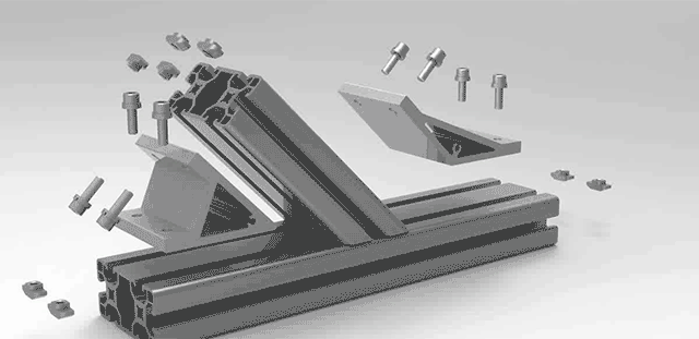 動畫展示工業鋁型材的連接方式